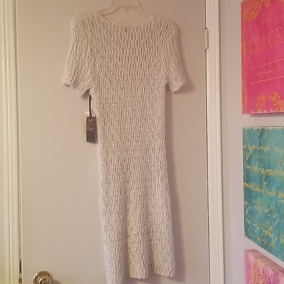 (🏷2/60)Ivory/Black Twist Sweater Dress Long NWT - Picture 3 of 3